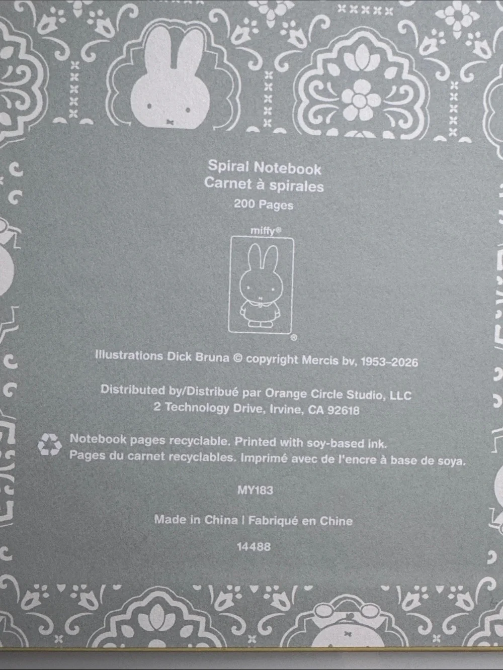 Miffy hard cover spiral notebook-Brand New